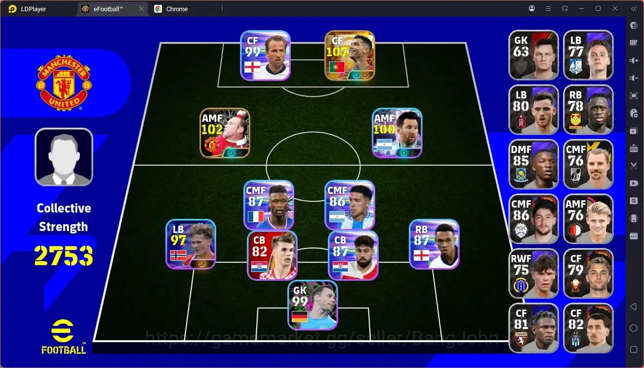 eFootball Accounts Starter Mobile | PW 2753 | Starter | Bigtime New Cristiano Ronaldo | Epic Wayne Rooney | 2026 | Check SS 1