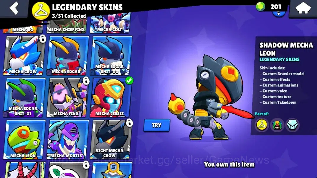 Brawl Stars Accounts 7520 Trophy|50 Brawlers 10 Max Lv 3 Full Buffies|UL Sirius|123 Skin|3 Legend Skin 4 Mythic 29 Epic|12K 17