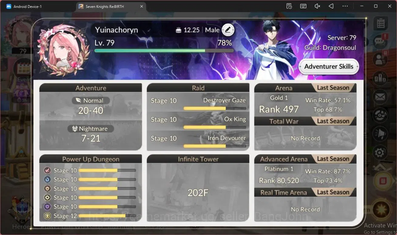 Seven Knights Re:Birth Accounts Global|2 EX7(Roise TC1,Melia)|14 TC6 (Yeonhee,Frey image 1