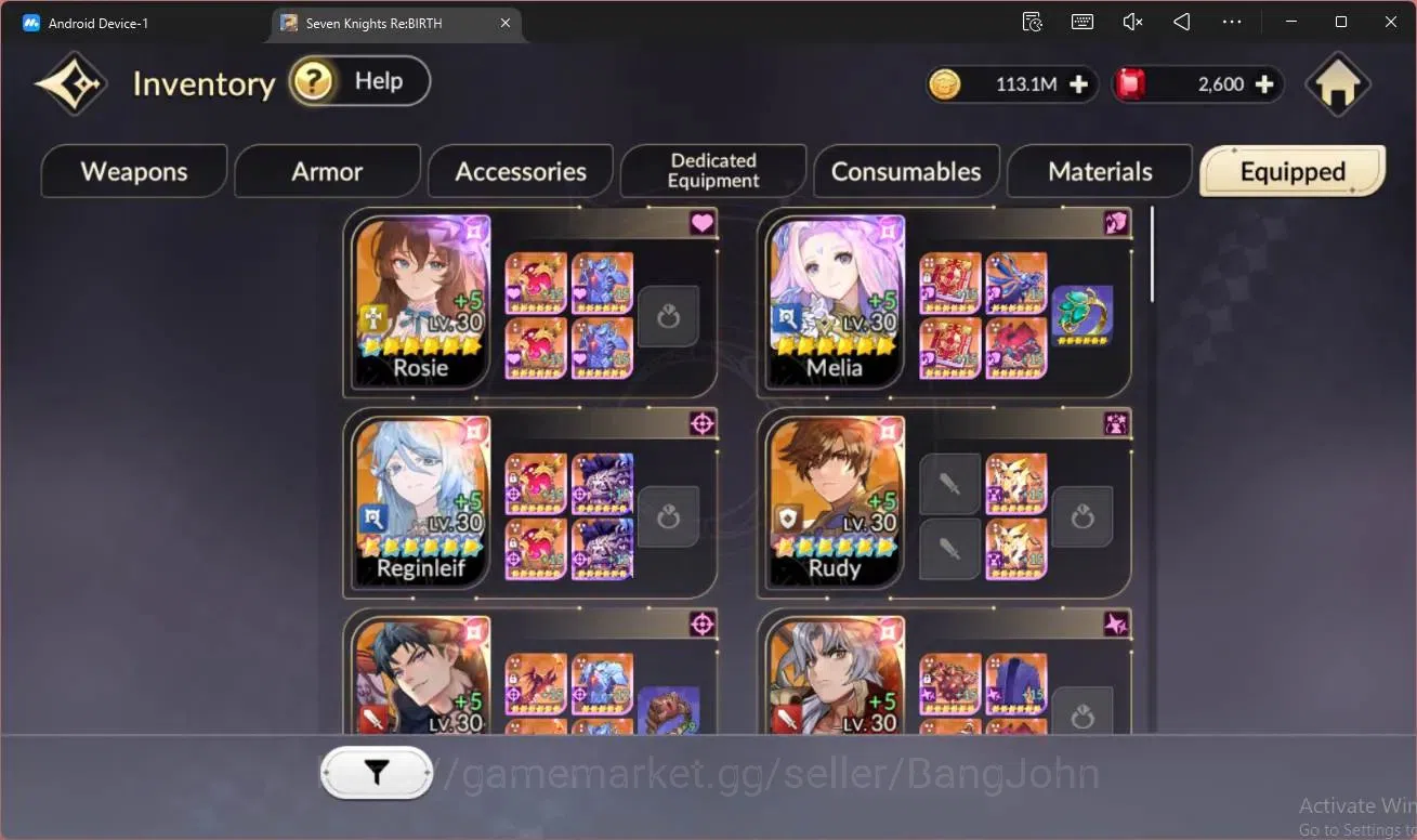 Seven Knights Re:Birth Accounts Global|2 EX7(Roise TC1,Melia)|14 TC6 (Yeonhee,Frey image 11
