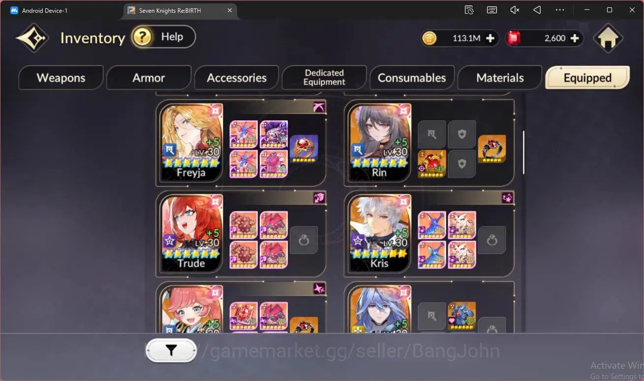 Seven Knights Re:Birth Accounts Global|2 EX7(Roise TC1,Melia)|14 TC6 (Yeonhee,Frey image 12