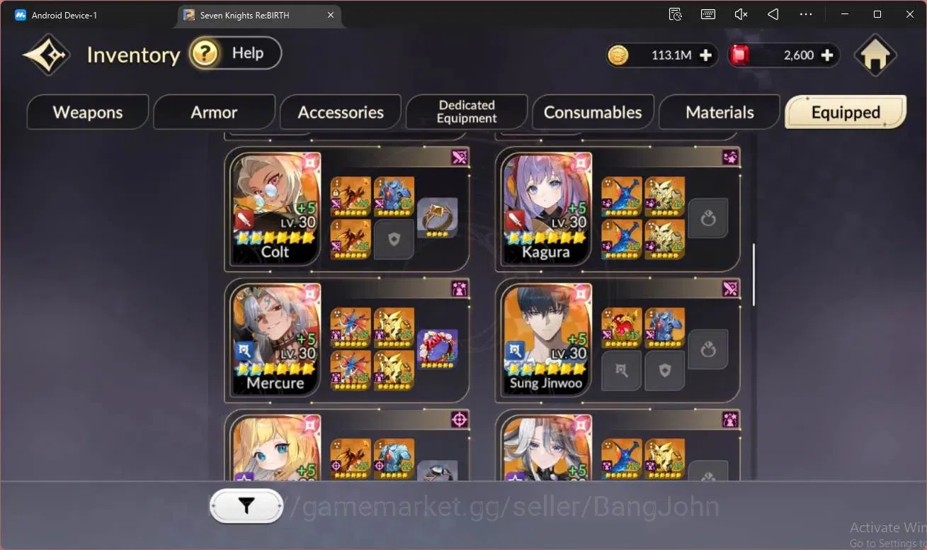Seven Knights Re:Birth Accounts Global|2 EX7(Roise TC1,Melia)|14 TC6 (Yeonhee,Frey image 13