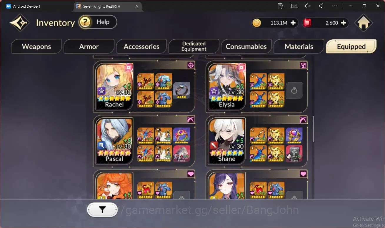 Seven Knights Re:Birth Accounts Global|2 EX7(Roise TC1,Melia)|14 TC6 (Yeonhee,Frey image 14