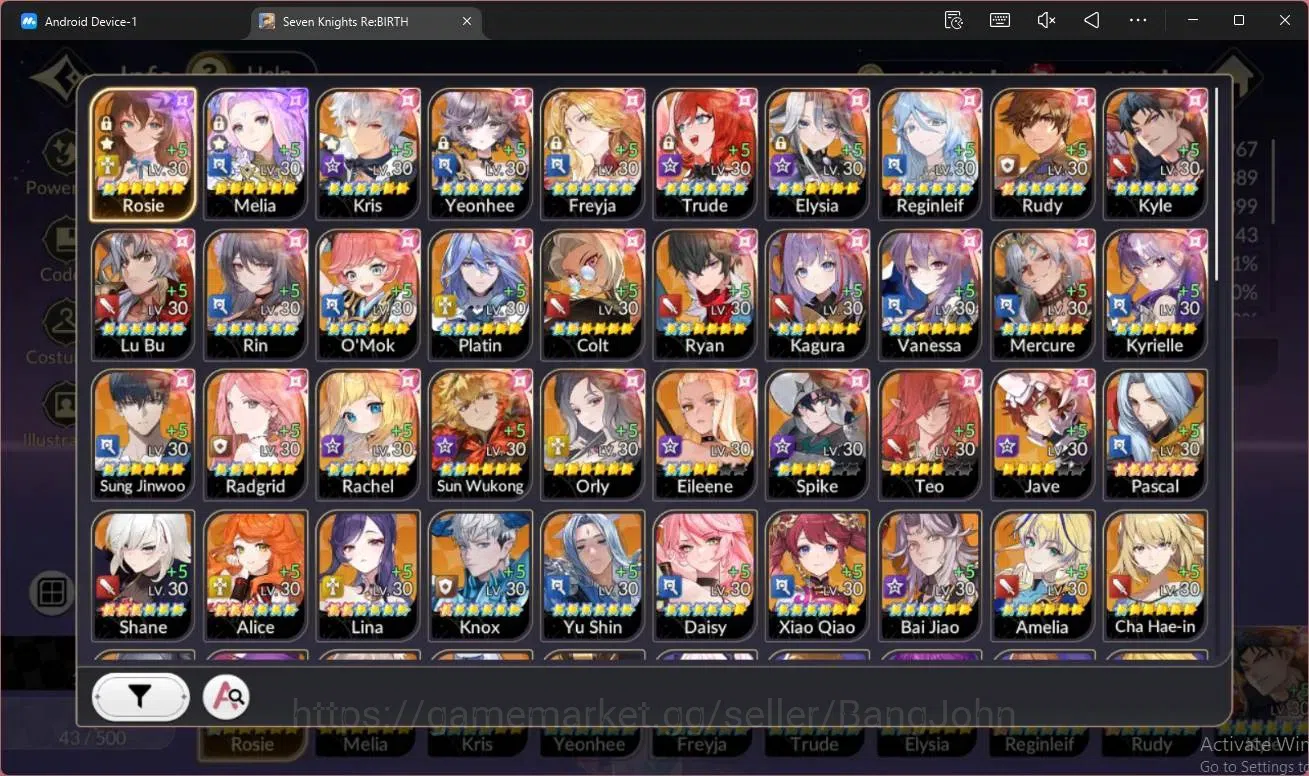 Seven Knights Re:Birth Accounts Global|2 EX7(Roise TC1,Melia)|14 TC6 (Yeonhee,Frey image 2