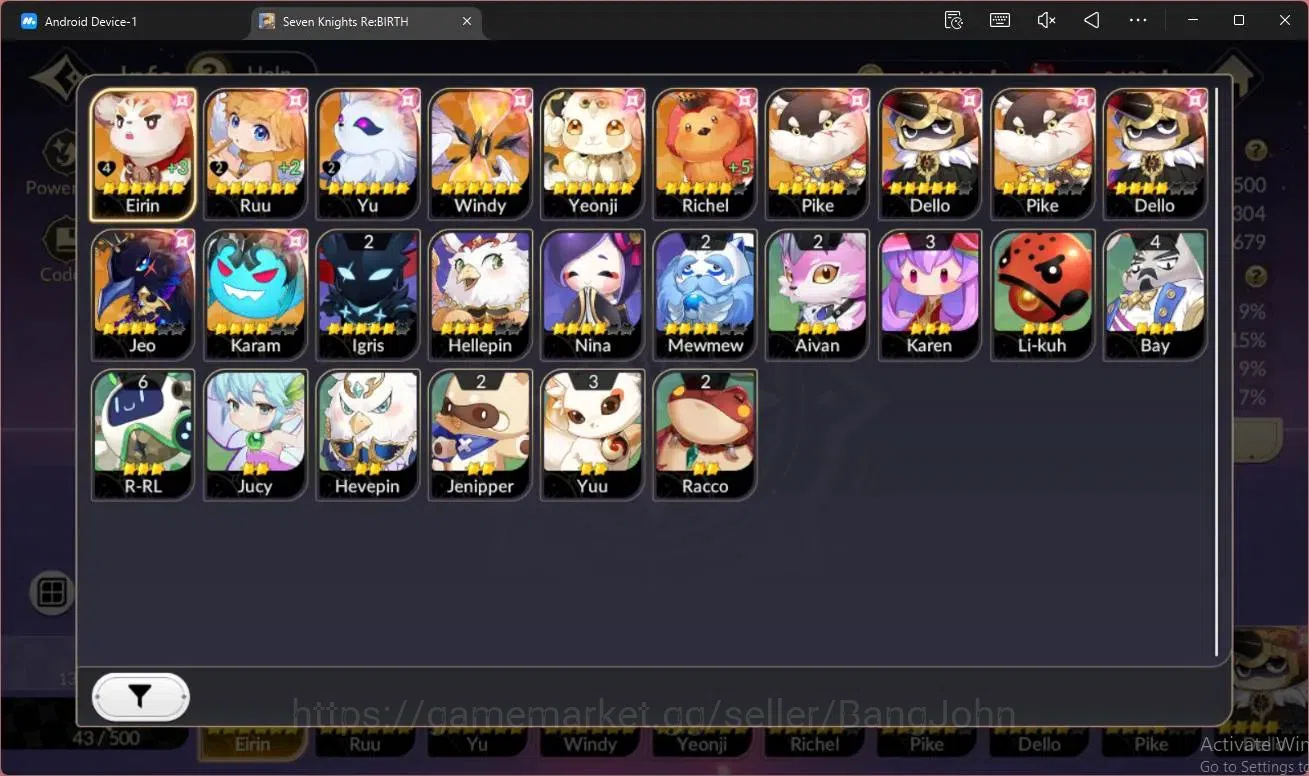 Seven Knights Re:Birth Accounts Global|2 EX7(Roise TC1,Melia)|14 TC6 (Yeonhee,Frey image 3