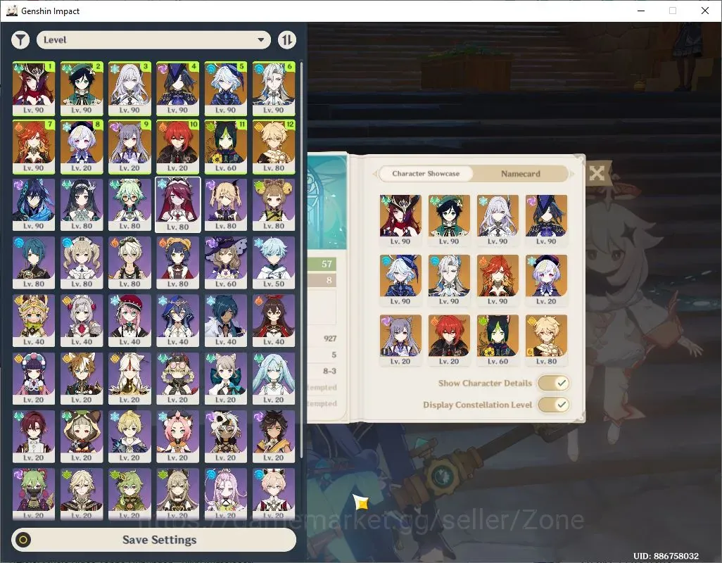 Genshin Impact Accounts Others ASIA|AR 57|7 Limit+4 Std|Chasca C1,Furina,Mavuika,Skirk,Niuville,Etc|4 WP*5|Barbara 1