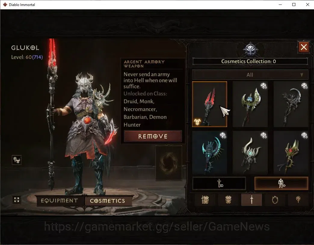 Diablo Immortal Accounts High-End SEA-Verathiel|CS ON|Lv60(714)|Druid|CR 40K|Reso 510|Paragon Vaniquisher|Inferno IV|Hell Lv 9