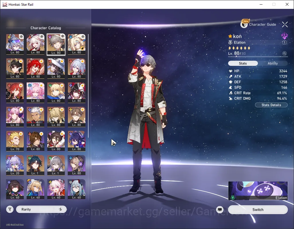 Honkai Star Rail Accounts Others Asia|TL 70|1 GC|16 Limited|(Cyrene E6,HimeNova,The Dahlia)+Sign 1