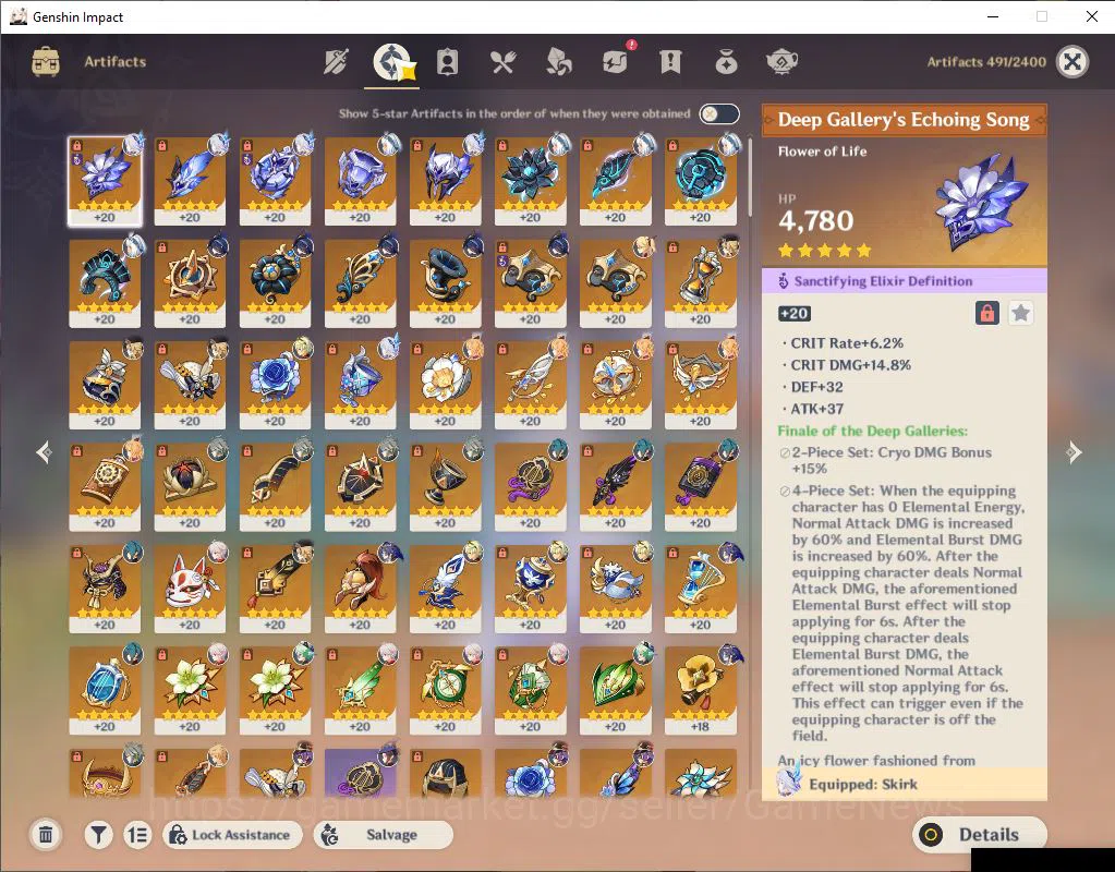 Genshin Impact Accounts ASIA|AR 56|7 Limited+1(*5Weapon)|Skirk,Escoffier,K image 5