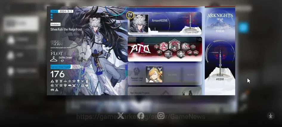 Arknights Accounts Lv 74|176 OP 17 Skin|9,9K Oru+71 Ori|5 Limited+Ful image 2