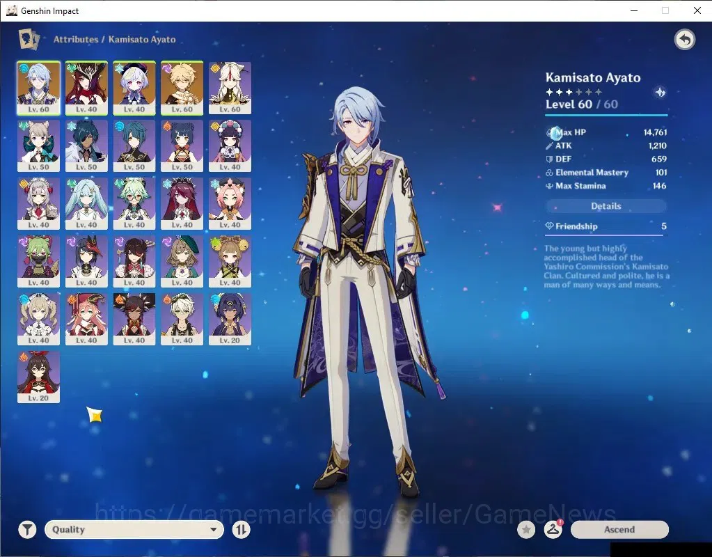 Genshin Impact Accounts ASIA|AR43|1Limited+22(*4Character)|Ayato,Chasca|Mc image 3