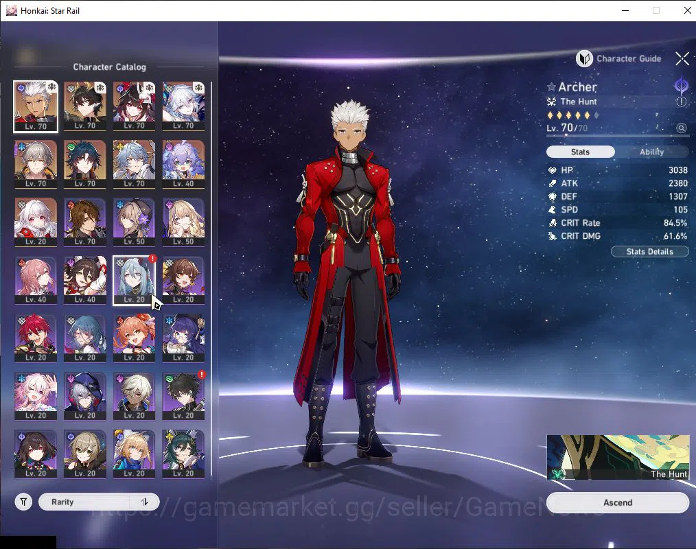 Honkai Star Rail Accounts Mid Game Asia|TL 54|5 Limited|Yao Guang+Sign,Sparkle,Sunday,Dante,Archer|MC 3