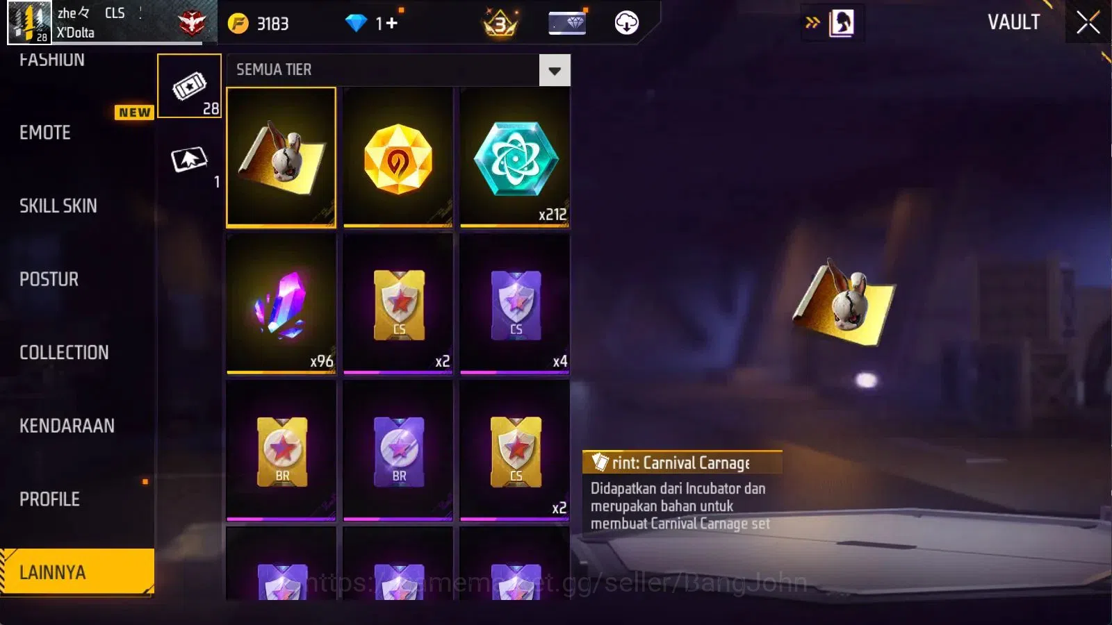 Free Fire Accounts Indonesia | Vault 113 | BR Heroic, CS Gold | Booya image 14