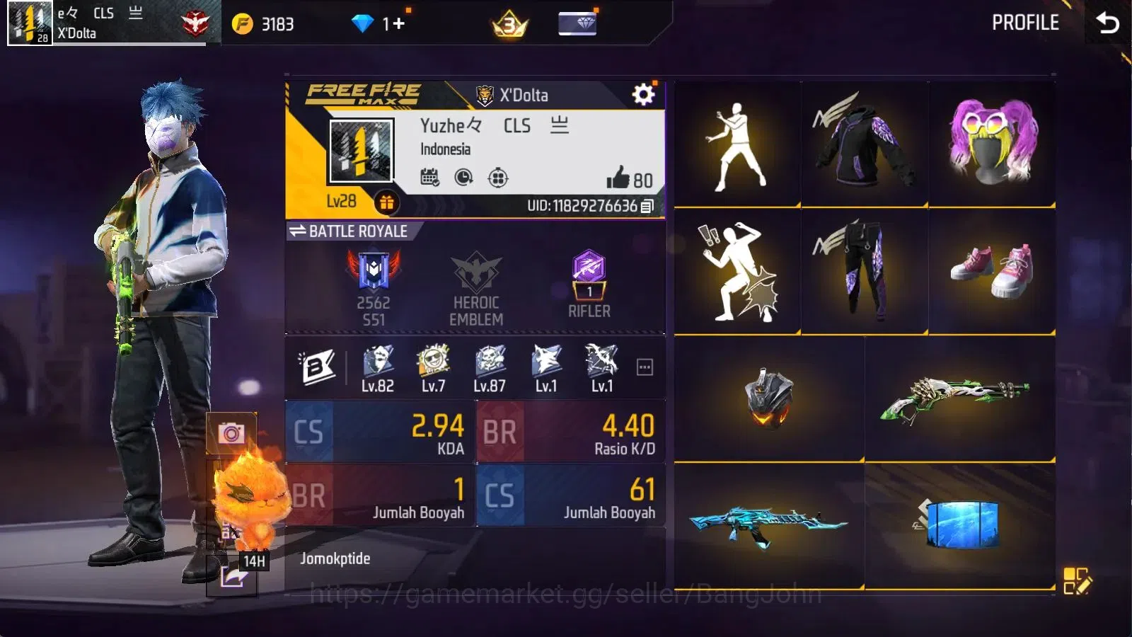 Free Fire Accounts Indonesia | Vault 113 | BR Heroic, CS Gold | Booya image 17
