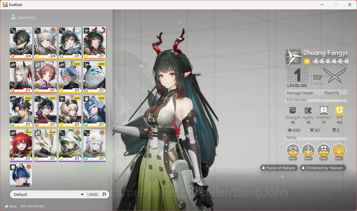 Arknights: Endfield Accounts ASIA|Fresh starter|1 limit| Zhuang Fangyi, Pograni image 12