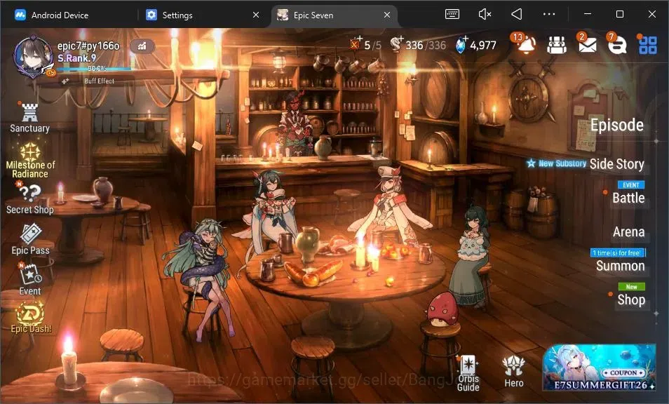 Epic Seven Accounts High-End Global Unverif |S-Rank 9|17 ML (SNYulha,EIlynav,LCermia,Belian,GRas,Etc.)|PoH ON|SS 4.9K|Gold 1