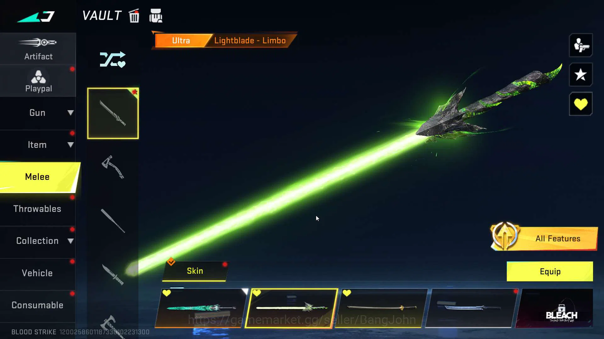 Blood Strike Accounts ASIA | Mele Ultra Sword | Ultra Lightblade | Legen image 4
