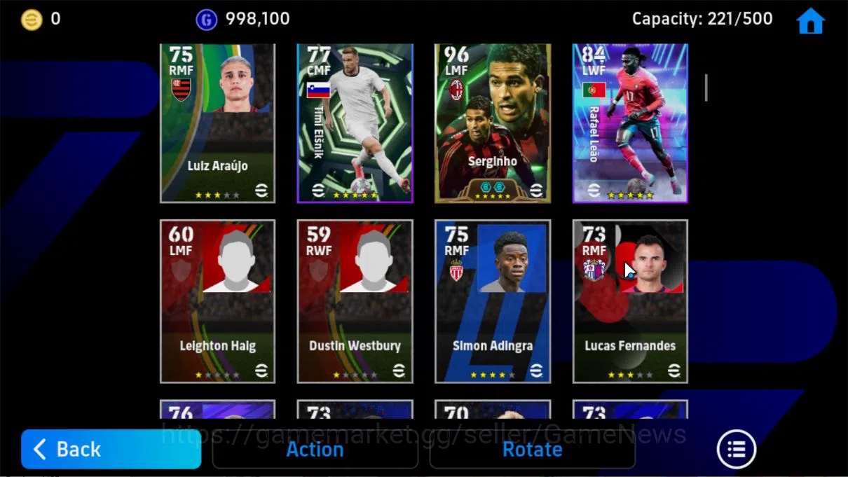 eFootball Accounts Mobile|Edged Crossing(Serginho),Phenomenal Pass(Le image 2