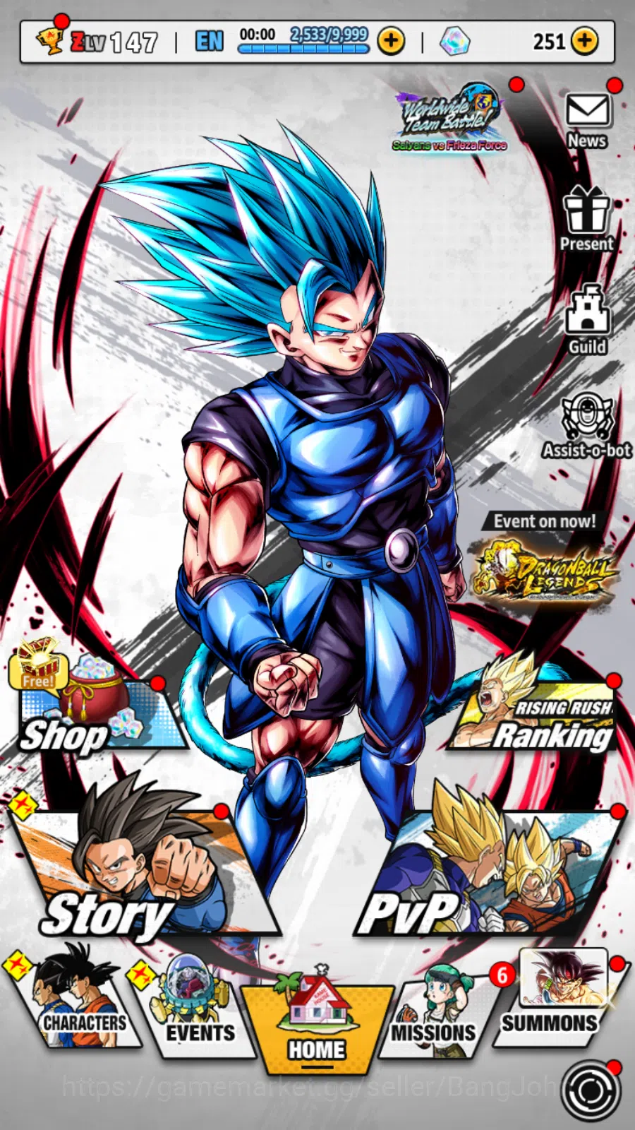 Dragon Ball Legends Others 7M Total power|Lvl 147|2LR+1UL|SS Goku,SS3 Goku(mi image 1