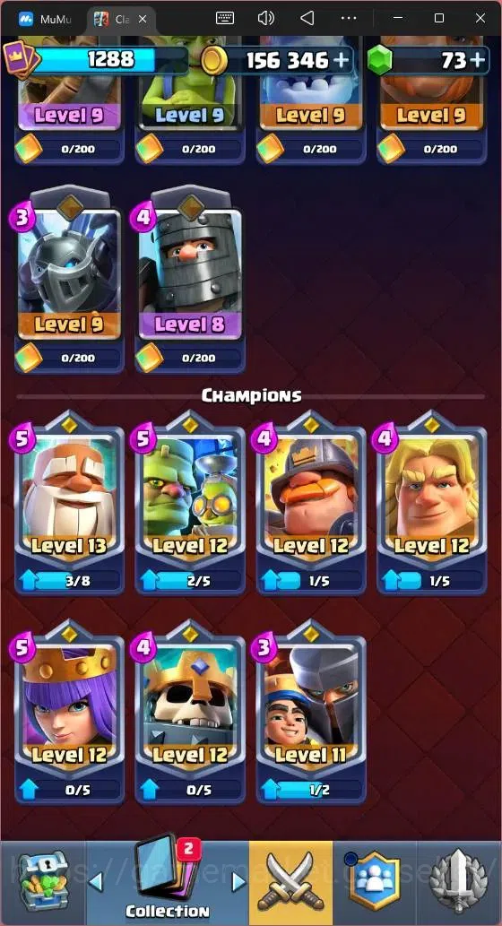 Clash Royale Accounts High-End Global |CL 1288|KTL 13|Trophy 7856|121 Cards|8 Champ|2 Hero|11 Evo|Arena 20|73 Gems|156K 14