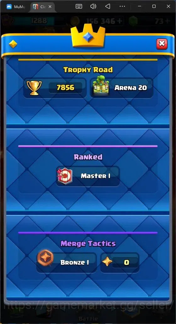 Clash Royale Accounts High-End Global |CL 1288|KTL 13|Trophy 7856|121 Cards|8 Champ|2 Hero|11 Evo|Arena 20|73 Gems|156K 4