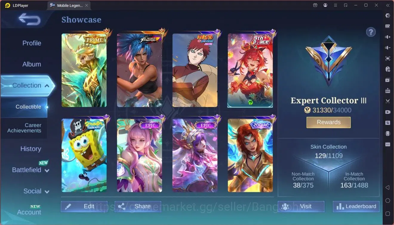 Mobile Legends: Bang Bang Accounts Global|Hero 101|Skin 129|Expert|Prime Granger|KOF  image 20