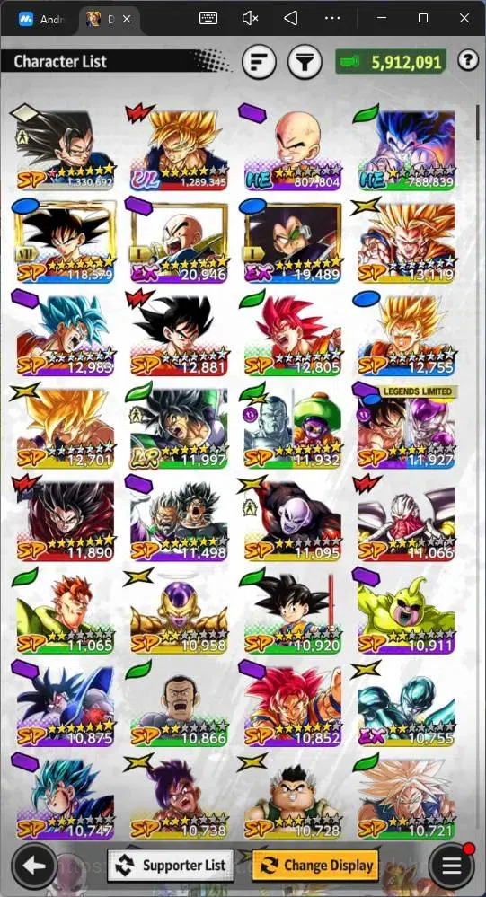 Dragon Ball Legends Accounts Android | Lvl 147| 5.9M Total Power | 35K CC| 1 LR image 11