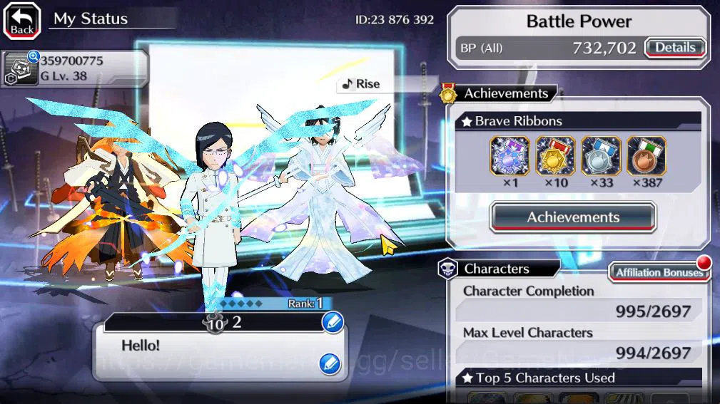 Bleach: Brave Souls Accounts Mid-Tier [GLOBAL]42k Orbs|10th Anniv (Rukia,Ichigo),TYBW26 (Uryu,Ichigo),Aizen Renewed,Ururu,2 2