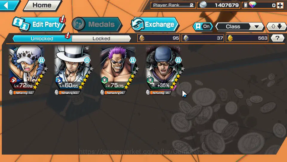 One Piece Bounty Rush Accounts Global | 4 EX META  | Trafalgar Law,FilmZ Zephyr,A image 8