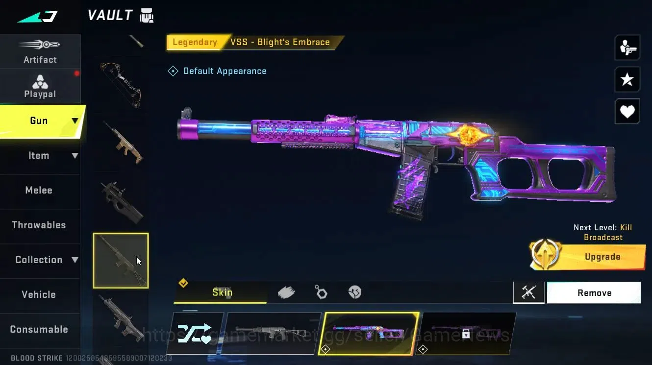 Blood Strike Accounts Rare Skin ASIA|ETERNAL Galil-Blight's Embrace Lv3|Legendary [VSS-Blight's Embrace]|Rare Frag 4