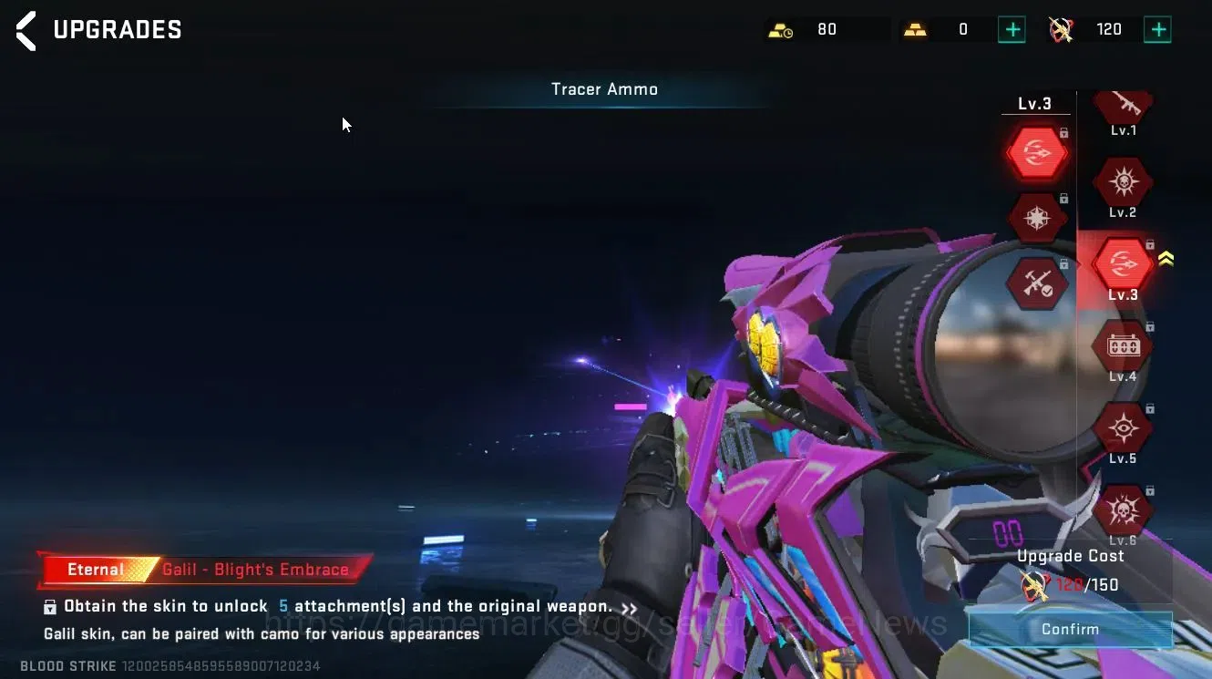 Blood Strike Accounts Rare Skin ASIA|ETERNAL Galil-Blight's Embrace Lv3|Legendary [VSS-Blight's Embrace]|Rare Frag 6