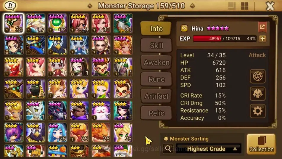 Summoners War: Sky Arena Accounts End-Game ASIA Lv 100|4 LD[Jager,Maximilian,Jin Sasha]|87 Total NB5[Leo,Haegang]+177 16
