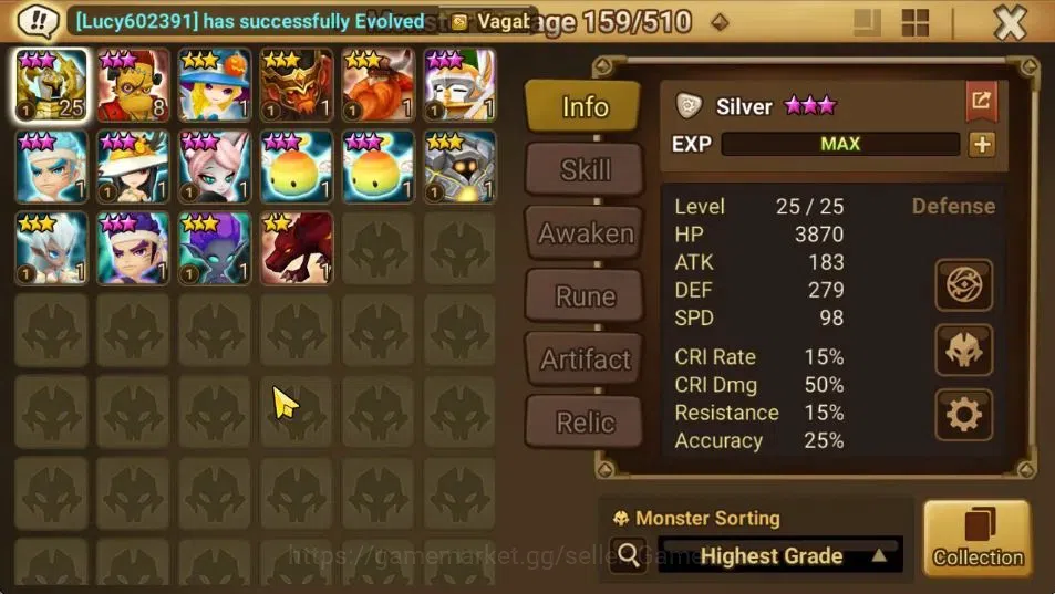 Summoners War: Sky Arena Accounts End-Game ASIA Lv 100|4 LD[Jager,Maximilian,Jin Sasha]|87 Total NB5[Leo,Haegang]+177 17