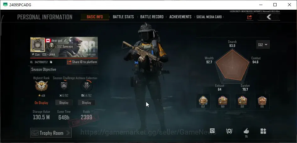 Arena Breakout Accounts MOBILE|Lvl 30|SV 130,5M|CV 91M|Battle Machete|Decr image 2