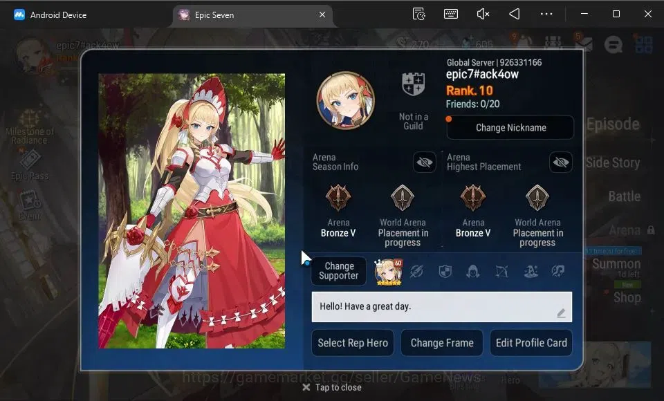 Epic Seven Accounts GLOBAL Unverif|New Era|2 ML (Sylvan Sage Vivian,Re image 2