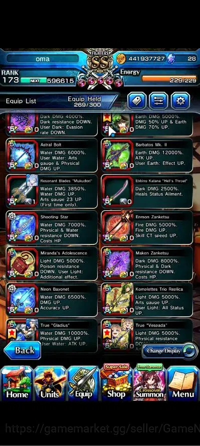 Grand Summoners Accounts Global|Rank 173|2 Sp Art|24 Ascend+10 TW|[S Miyu,E image 16