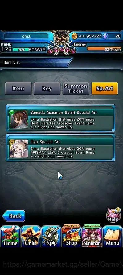 Grand Summoners Accounts Global|Rank 173|2 Sp Art|24 Ascend+10 TW|[S Miyu,E image 2