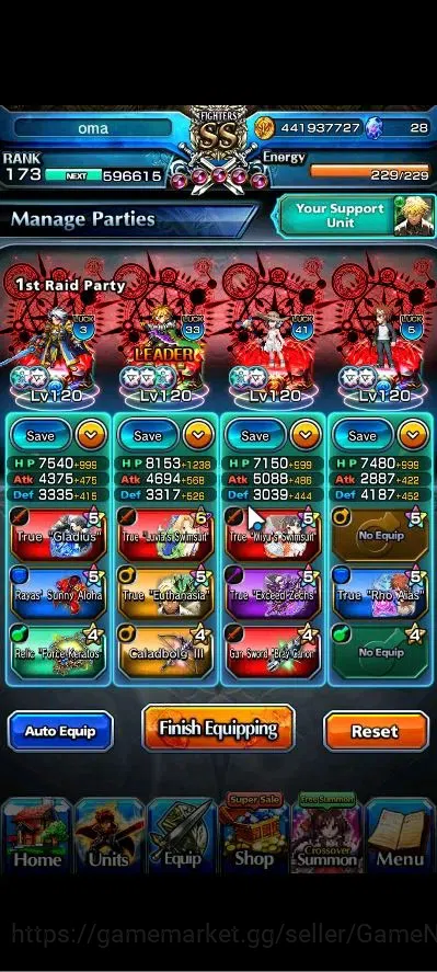 Grand Summoners Accounts Global|Rank 173|2 Sp Art|24 Ascend+10 TW|[S Miyu,E image 4