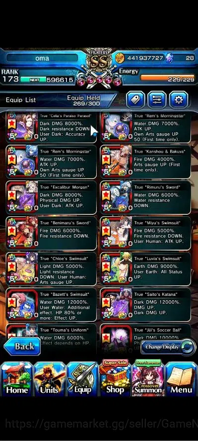 Grand Summoners Accounts Global|Rank 173|2 Sp Art|24 Ascend+10 TW|[S Miyu,E image 7