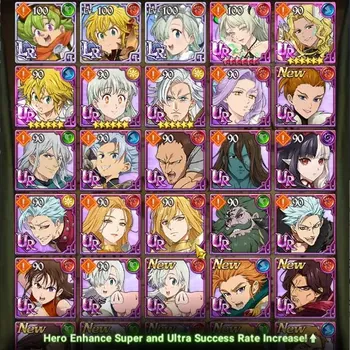 The Seven Deadly Sins: Grand Cross Accounts Starter Global|1M Power|1150+ Diamonds|3LR+5UR(Gawain,Lancelot,Thor,Sabunak,DK