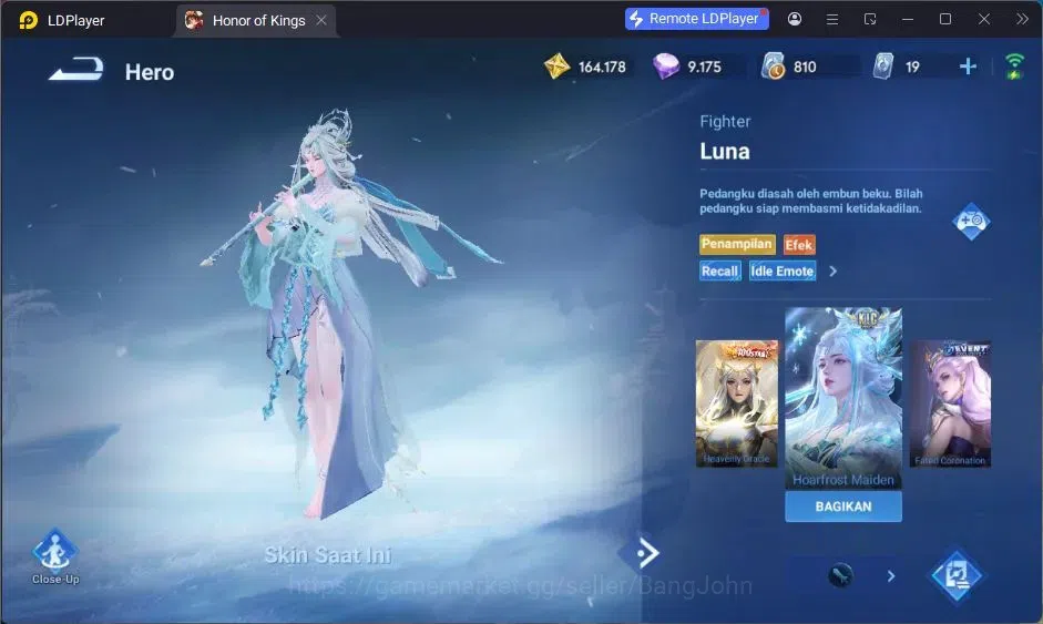 Honor of Kings Accounts Global | 112H 132S | KIC Luna, Limited Yuhuan, LNY image 20