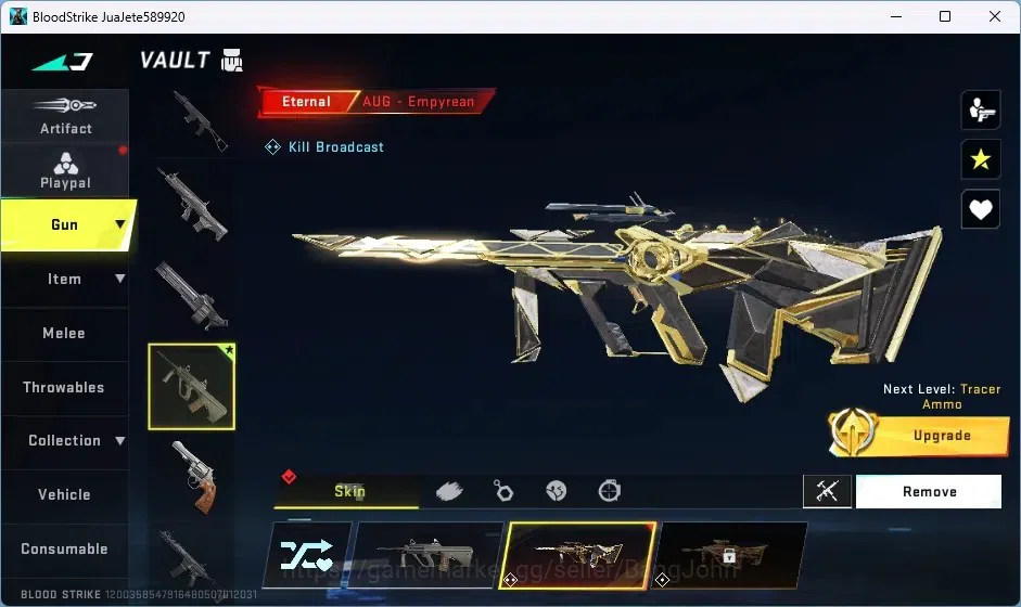 Blood Strike Accounts ASIA | 1 ETERNAL: AUG-Empyrean|40 Point Upgrade Et image 2