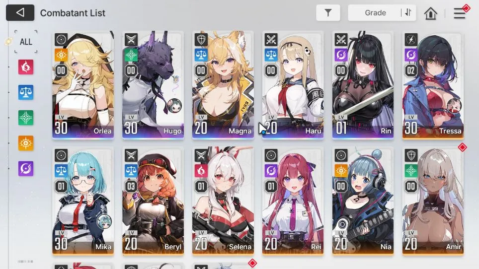 Chaos Zero Nightmare Accounts GLOBAL Lv25| 5SSR(Orlea,Hugo,Magna,Haru,Rin)+9SR(Selena,Lucas,Maribell,etc)+12SR 2