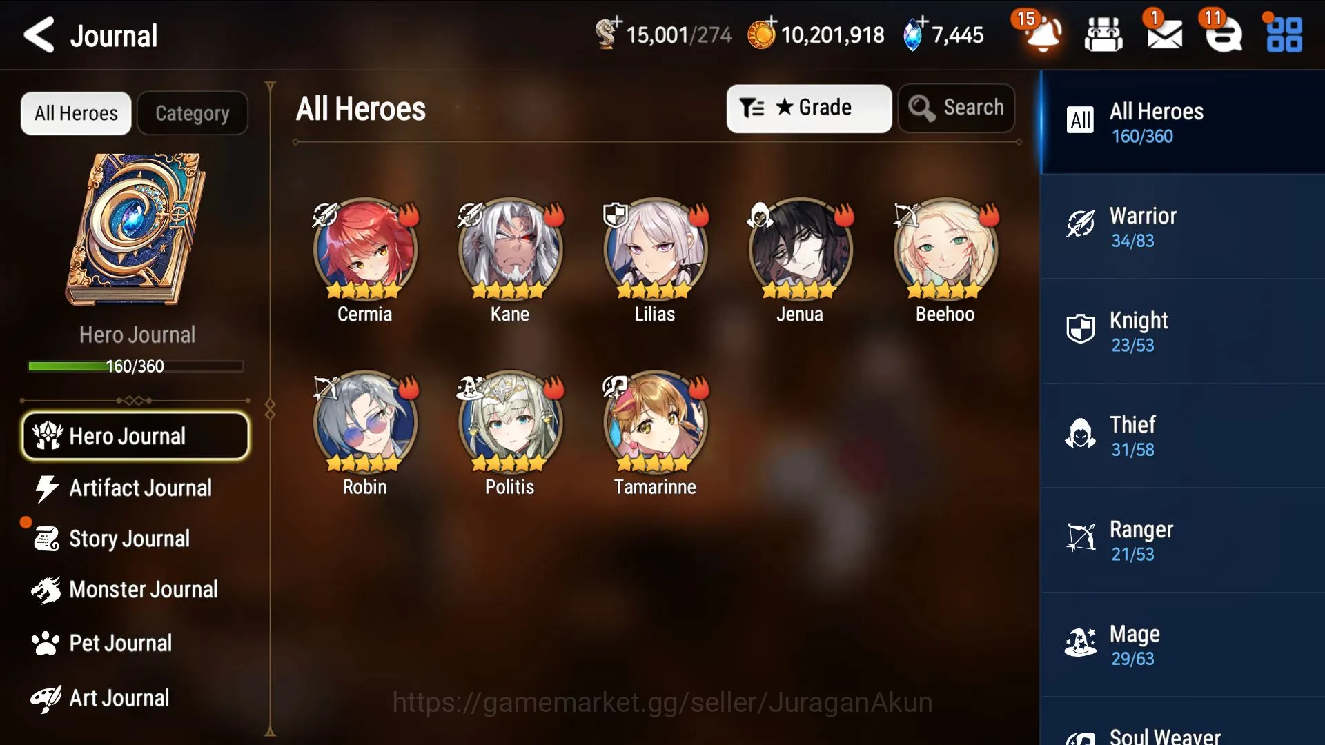 Epic Seven Accounts Mid-Tier Asia Unveriv|11ML(Har setti,NM Luna,Hwayoung,NC Landy)160Char(Robin,Ocean Luluca)15K 4
