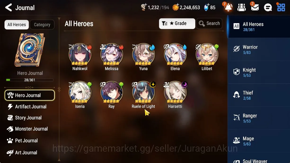 Epic Seven Accounts Starter Global Unverif|Fresh Starter|Low Progres|2ML (Harsetti,Ruele Of 2