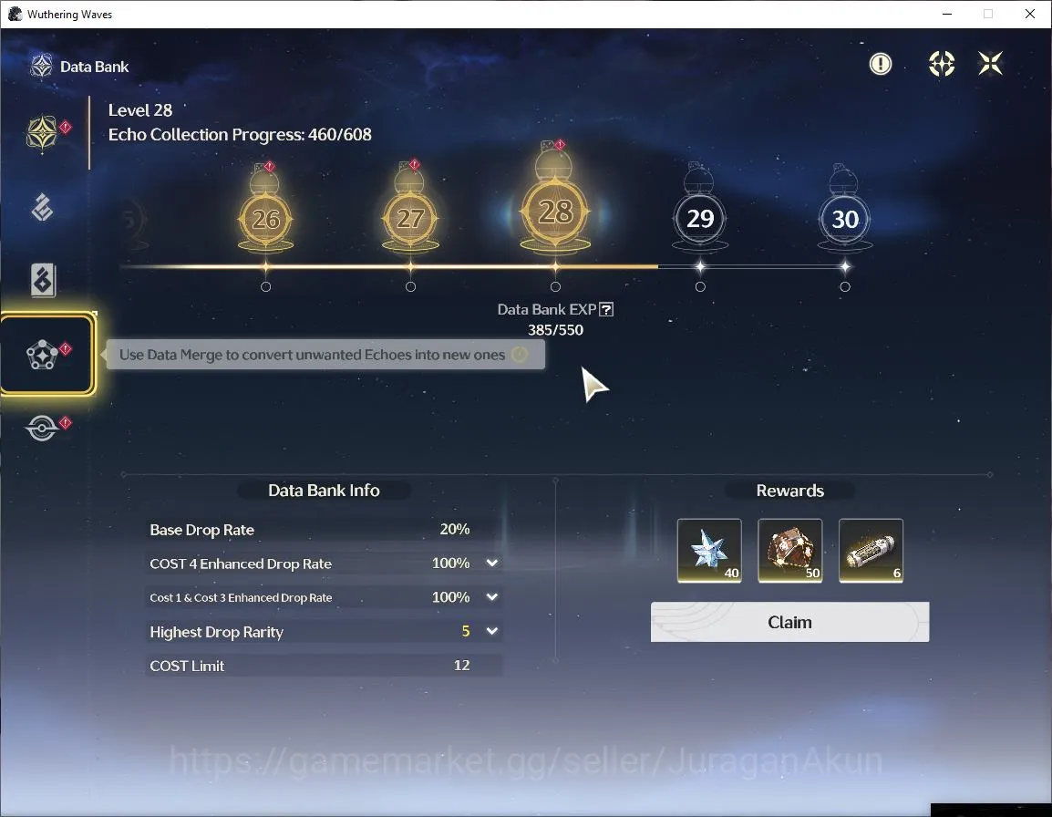 Wuthering Waves Accounts Mid-Game NA | UL 45 | 3 Limit | [Cartethyia,Ciaccona,Shorekeeper]+Sign | DB Lv28 | MC Female | Log 4
