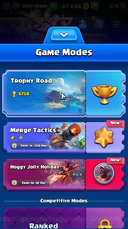 Clash Royale Accounts Midgame Lvl 39|Trophy 6758|KTL 13|Limited Skin|Card 116|1 Hero, 4 EVO, 3 Champ, 21 Legend, 33 Epic, 30 4