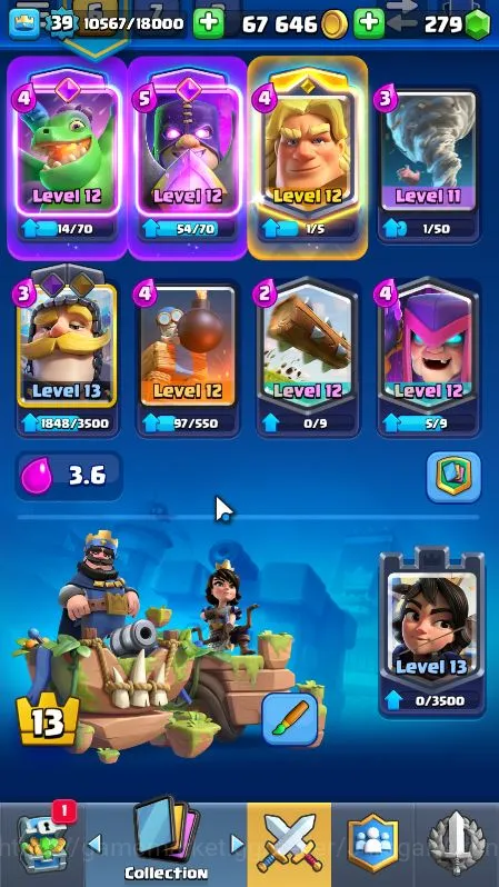 Clash Royale Accounts Midgame Lvl 39|Trophy 6758|KTL 13|Limited Skin|Card 116|1 Hero, 4 EVO, 3 Champ, 21 Legend, 33 Epic, 30 5