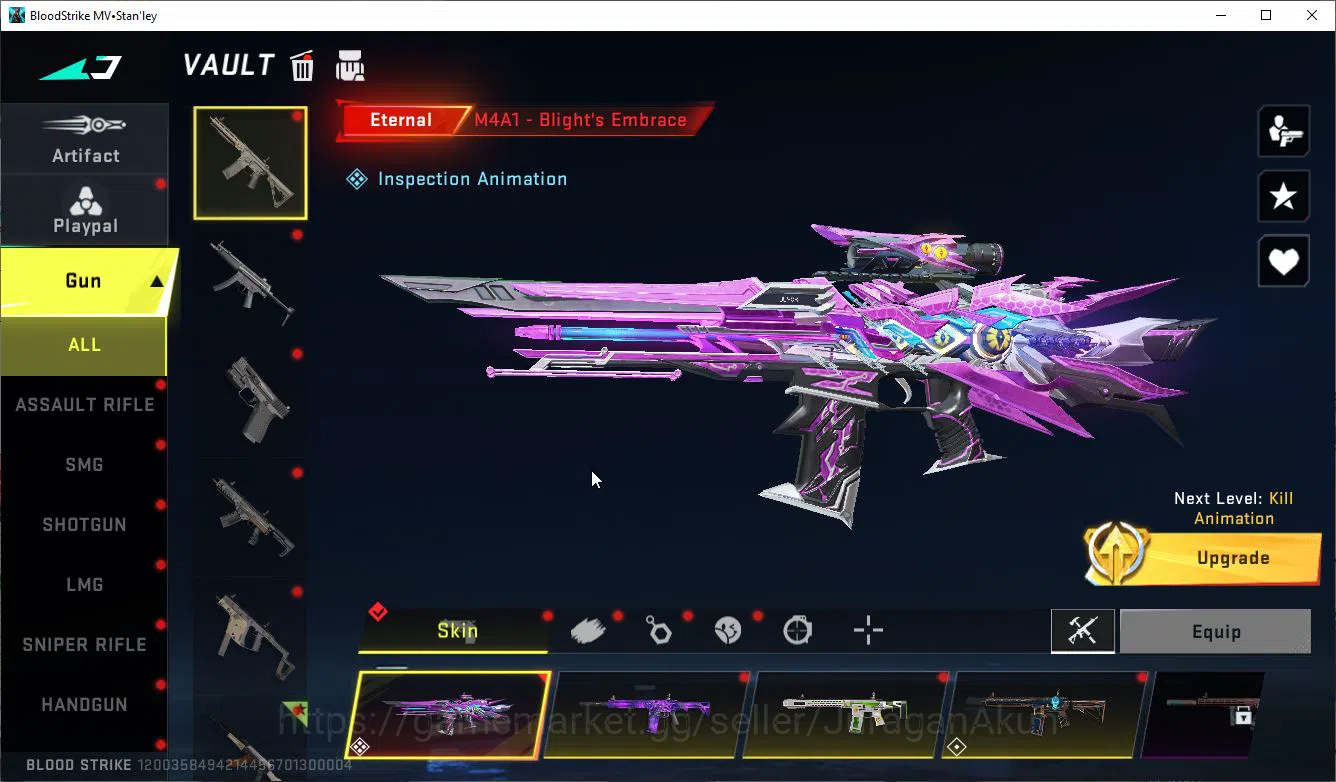 Blood Strike Accounts Collab Skin ASIA|2 EVO[AK47-V4,Galil-LV4],7 ETER[Ethan,Volt,M4A1,KAG6,M700,UZi,Spear LV5,]|MELE 10