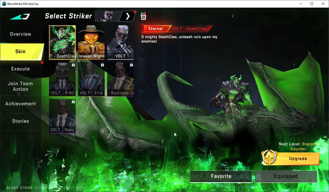 Blood Strike Accounts Collab Skin ASIA|2 EVO[AK47-V4,Galil-LV4],7 ETER[Ethan,Volt,M4A1,KAG6,M700,UZi,Spear LV5,]|MELE 4